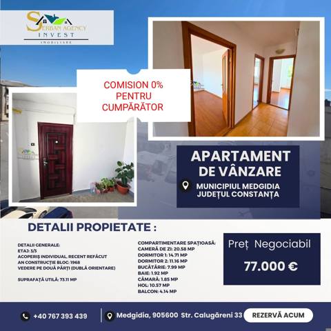 Apartament de Vanzare  3 Camere Spatioase Zona Piata Balada